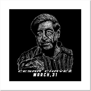 Cesar Chavez day / Civil Rights Leader Cesar Chavez /Scribble art Cesar Chavez Posters and Art